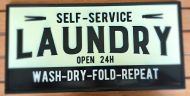 Enamel Wall Sign - Self Service Laundry 50.5cm x 25.5cm