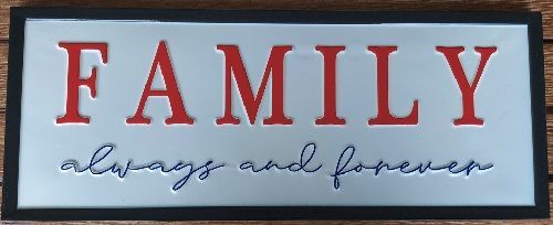 Enamel Wall Sign - Family 50.5cm x 20.5cm