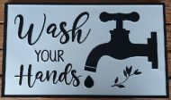 Enamel Wall Sign - Wash your Hands 40.5cm x 24cm