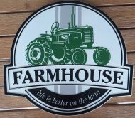 Enamel Wall Sign - Farmhouse (Tractor) 33cm x 30cm