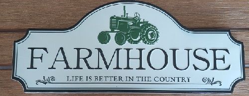 Enamel Wall Sign - Farmhouse (across) 40cm x 16.5cm