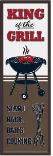Enamel Wall Sign - King of the Grill 19cm x 58cm