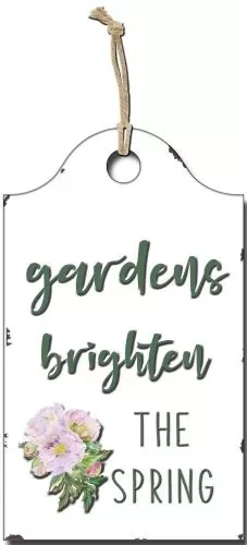 Enamel Wall Sign - Garden Brighten the Spring 17cm x 30cm