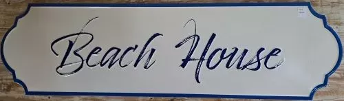 Enamel Wall Sign - Beach House 25 x 91
