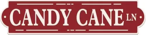 Enamel Wall Sign - Candy Cane Ln 56 x 12