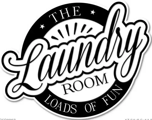 Enamel Wall Sign - Laundry Room Loads of Fun (B&W) 45 x 36