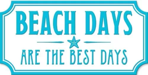 Enamel Wall Sign - Beach Days are the Best Days 40 x 20