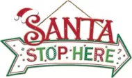 Enamel Wall Sign - Santa stop here 40cm x 21cm