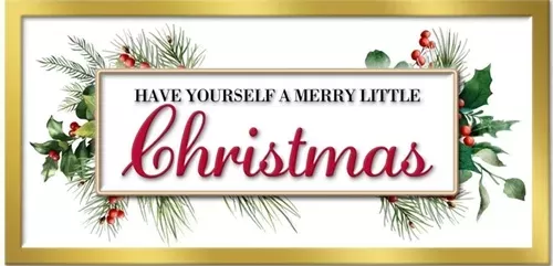 Enamel Wall Sign - Merry Little Christmas 51cm x 25cm