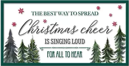 Enamel Wall Sign - Christmas Cheer 45cm x 23cm
