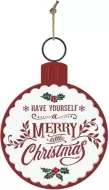 Enamel Wall Sign -Merry Christmas Bauble 13cm x 19cm