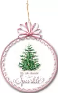 Enamel Wall Sign - Christmas Tree Sparkle 13cm x 16cm