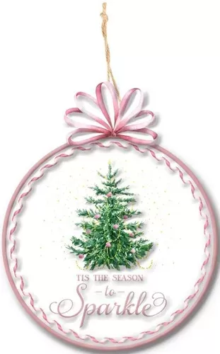 Enamel Wall Sign - Christmas Tree Sparkle 13cm x 16cm