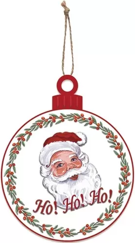 Enamel Wall Sign - HoHoHo Bauble 13cm x 16cm