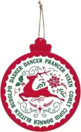 Enamel Wall Sign - Dasher, Dancer .... Bauble 13cm x 15cm