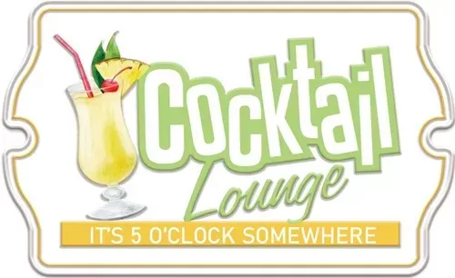 Enamel Wall Sign - Cocktail Lounge 41cm x 25cm