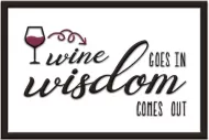 Enamel Wall Sign - Wine goes in ... 38cm x 25cm