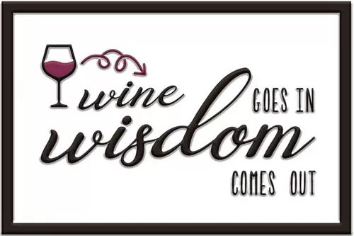 Enamel Wall Sign - Wine goes in ... 38cm x 25cm