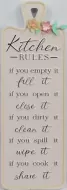 Enamel Wall Sign - Kitchen Rules 21cm x 61cm