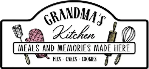 Enamel Wall Sign - Grandma's Kitchen 43cm x 20cm