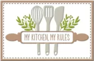 Enamel Wall Sign - My Kitchen, My Rules 41cm x 27cm
