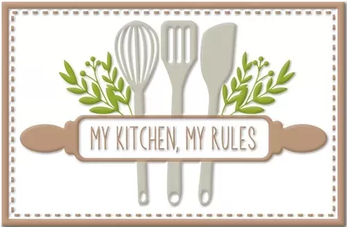 Enamel Wall Sign - My Kitchen, My Rules 41cm x 27cm
