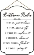 Enamel Wall Sign - Bathroom Rules 24cm x 35cm