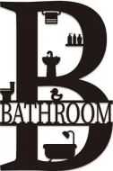 Enamel Wall Sign - B for Bathroom 20cm x 31cm