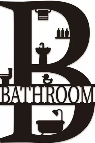 Enamel Wall Sign - B for Bathroom 20cm x 31cm