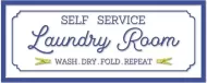 Enamel Wall Sign - Self Service Laundry Room 40cm x 16cm