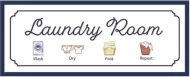Enamel Wall Sign - Laundry Room 32cm x 13cm