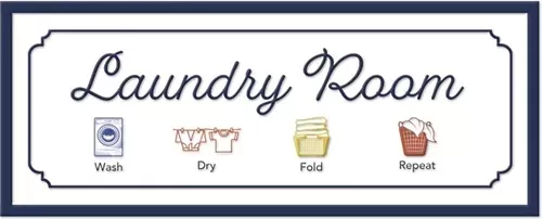 Enamel Wall Sign - Laundry Room 32cm x 13cm