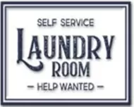 Enamel Wall Sign - Laundry Room Help wanted 22cm x 15cm
