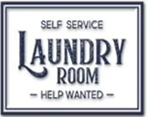 Enamel Wall Sign - Laundry Room Help wanted 22cm x 15cm