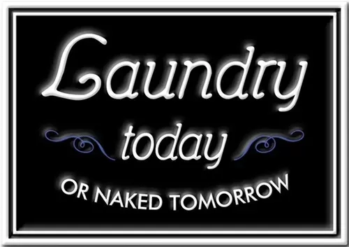 Enamel Wall Sign - Laundry today or naked 22cm x 15cm