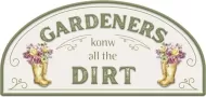 Enamel Wall Sign - Gardeners Dirt 41cm x 19cm
