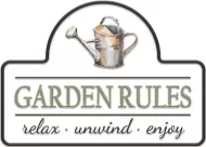 Enamel Wall Sign - Garden Rules 30cm x 21cm