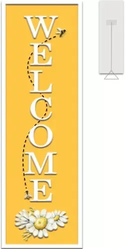 Enamel Wall Sign -Welcome with Stand 20cm x 61cm
