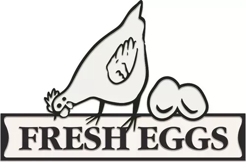 Enamel Wall Sign - Fresh Eggs 30cm x 20cm