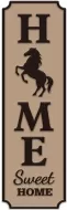 Enamel Wall Sign - Home sweet Home (Horse) 13cm x 42cm