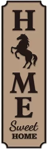 Enamel Wall Sign - Home sweet Home (Horse) 13cm x 42cm
