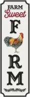 Enamel Wall Sign - Farm sweet Farm 13cm x 42cm