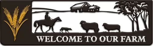 Enamel Wall Sign - Welcome to the Farm 51cm x 15cm