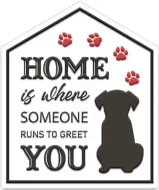 Enamel Wall Sign - Home is where someone runs to meet you 25cm x 30.5cm