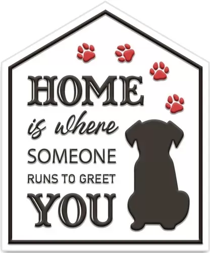 Enamel Wall Sign - Home is where someone runs to meet you 25cm x 30.5cm