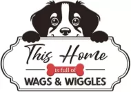 Enamel Wall Sign - Wags & Wiggles 41cm x 29cm