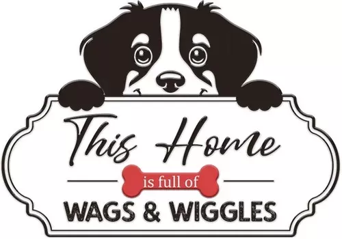 Enamel Wall Sign - Wags & Wiggles 41cm x 29cm