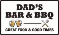 Enamel Wall Sign - Dad's Bar & BBQ 46cm x 28cm