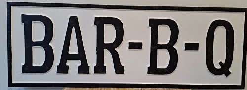 Enamel Wall Sign - Bar-B-Q  88cm x 31cm