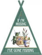 Enamel Wall Sign - I've gone fishing 30.5cm x 41cm